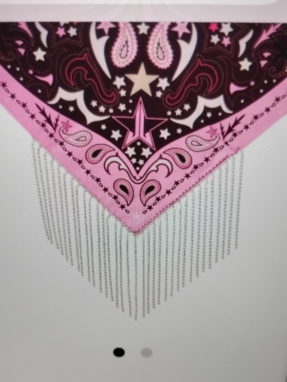 Jeffree Star Pink and Black Paisley Fringe Bandana